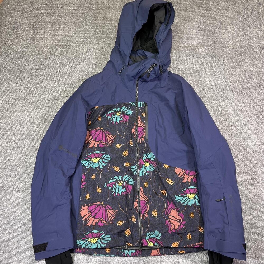 Burton AK Jacket Womens Medium Multicolor GORE-TEX Hooded Ski Snowboard Floral
